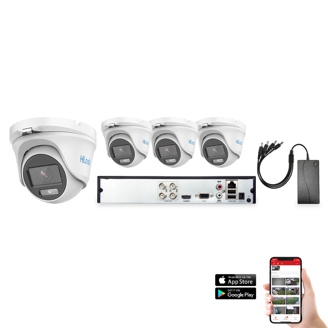 HiLook by Hikvision ColorVu 4 Camera 4ch AoC 3K 20M CCTV Kit