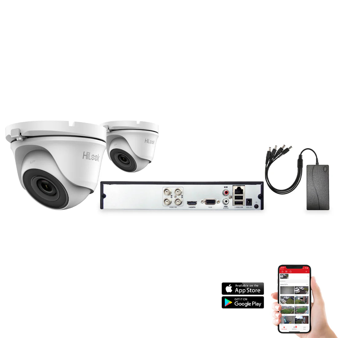 HiLook by Hikvision 2 Camera 4ch 1080P 2MP 20M CCTV Kit